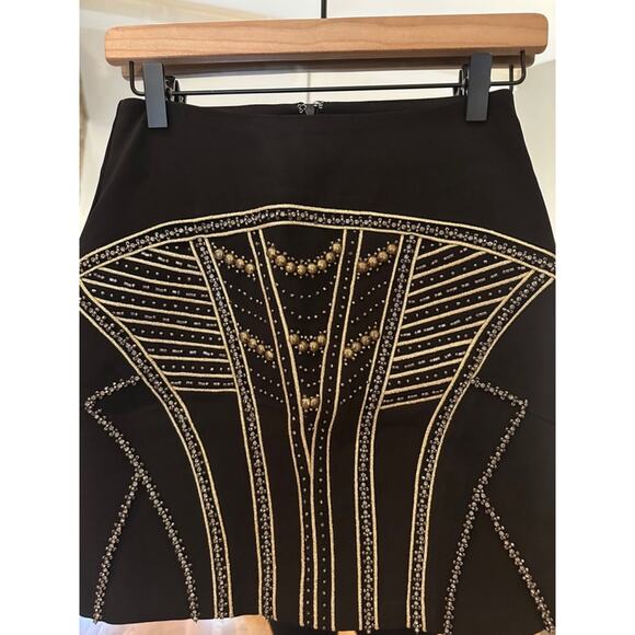 Revolve Black Label Beaded Embellished Skirt, Size S, Black and Gold - Picture 3 of 6